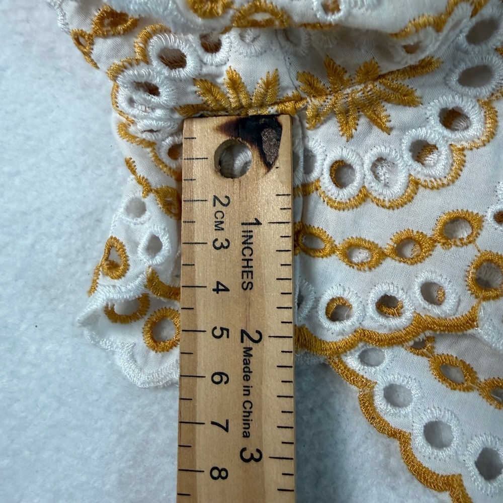 SAYLOR Cream & Gold Eyelet Embroidered Romper - Picture 7 of 9